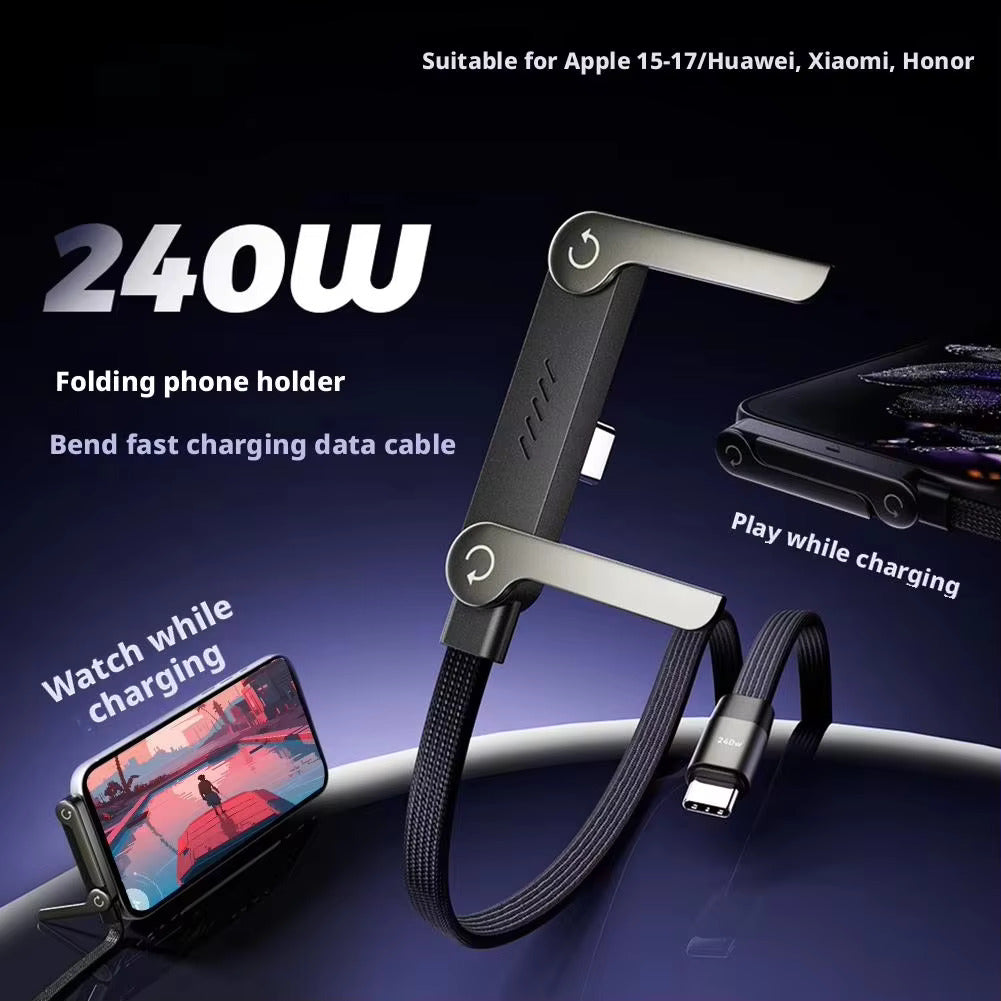 New 240W Fast Charging Foldable Phone Holder Data Cable