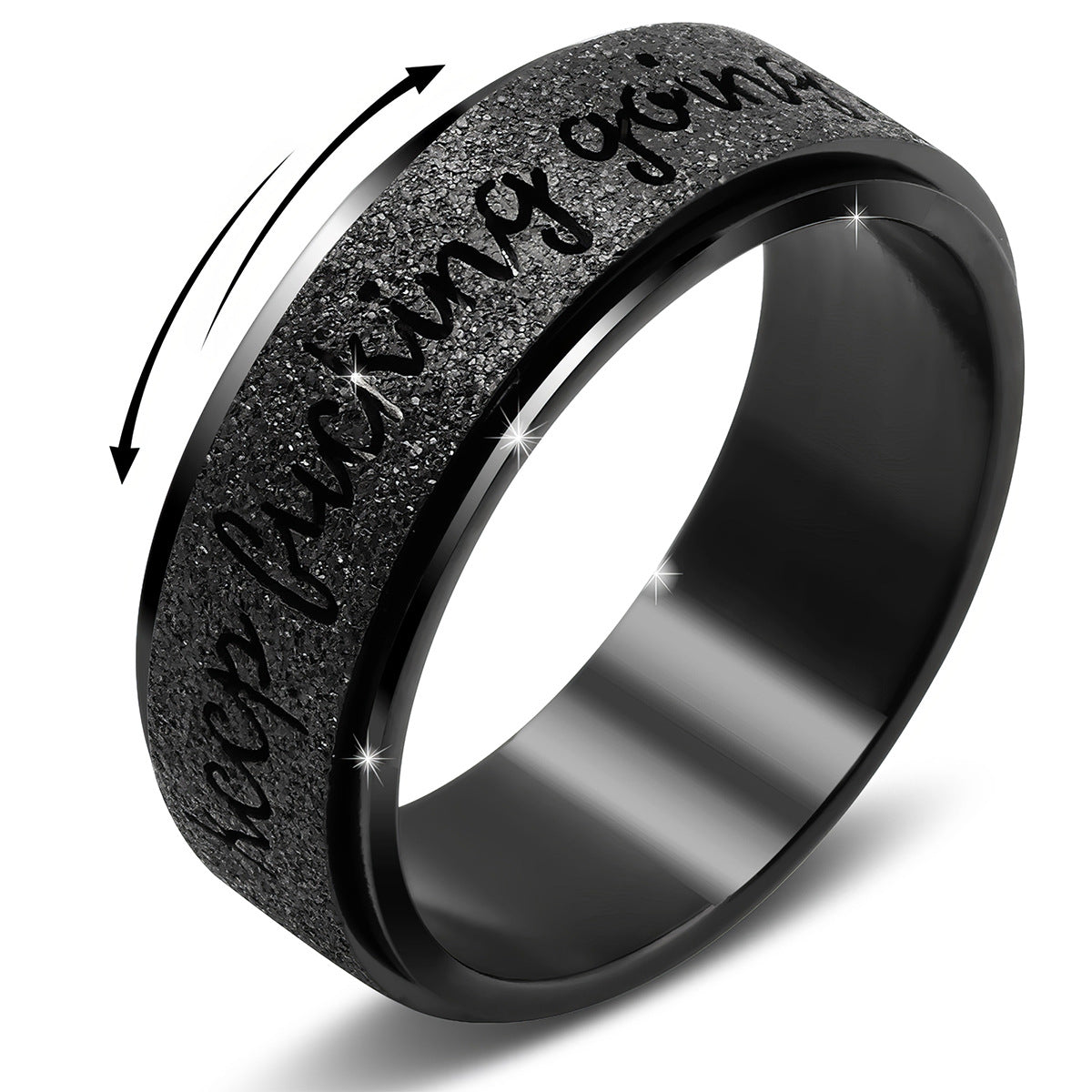 Sand Finish Motivational Rotate Ring Daily Self Reminder