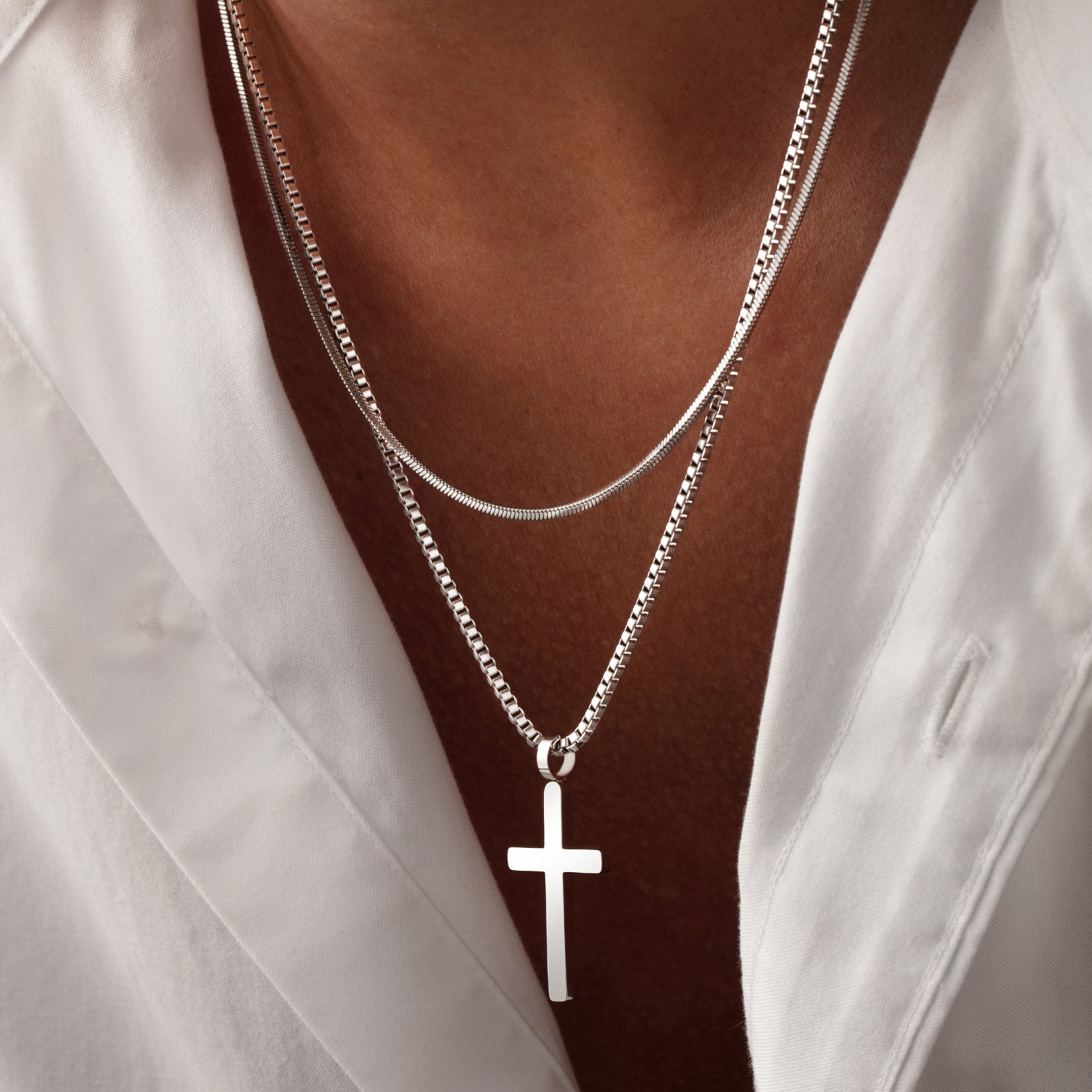 🔥50% OFF🔥 Layered Cuban Cross Necklace — A Bold Symbol of Faith & Strength ✝️