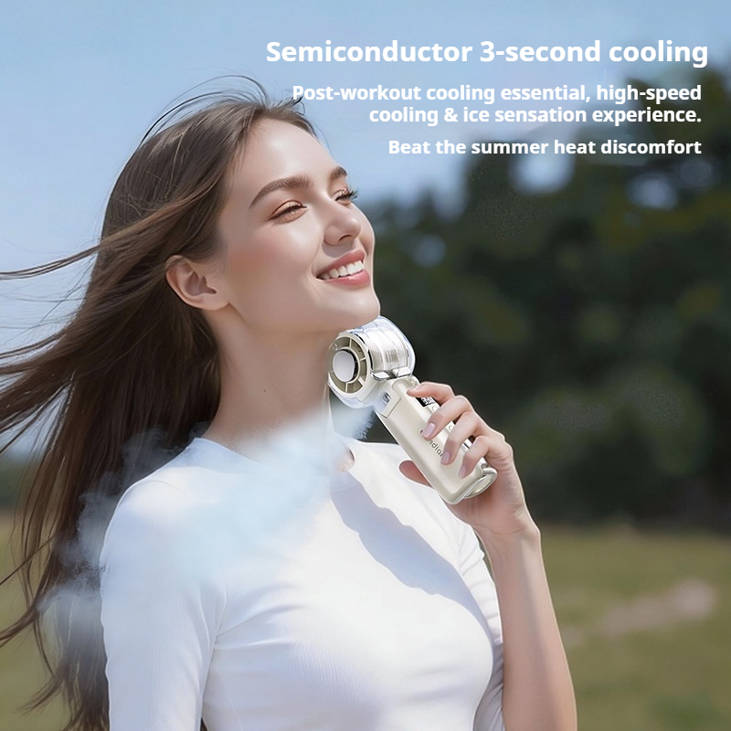 3-Second Cooling Spray Fan – Foldable & Portable
