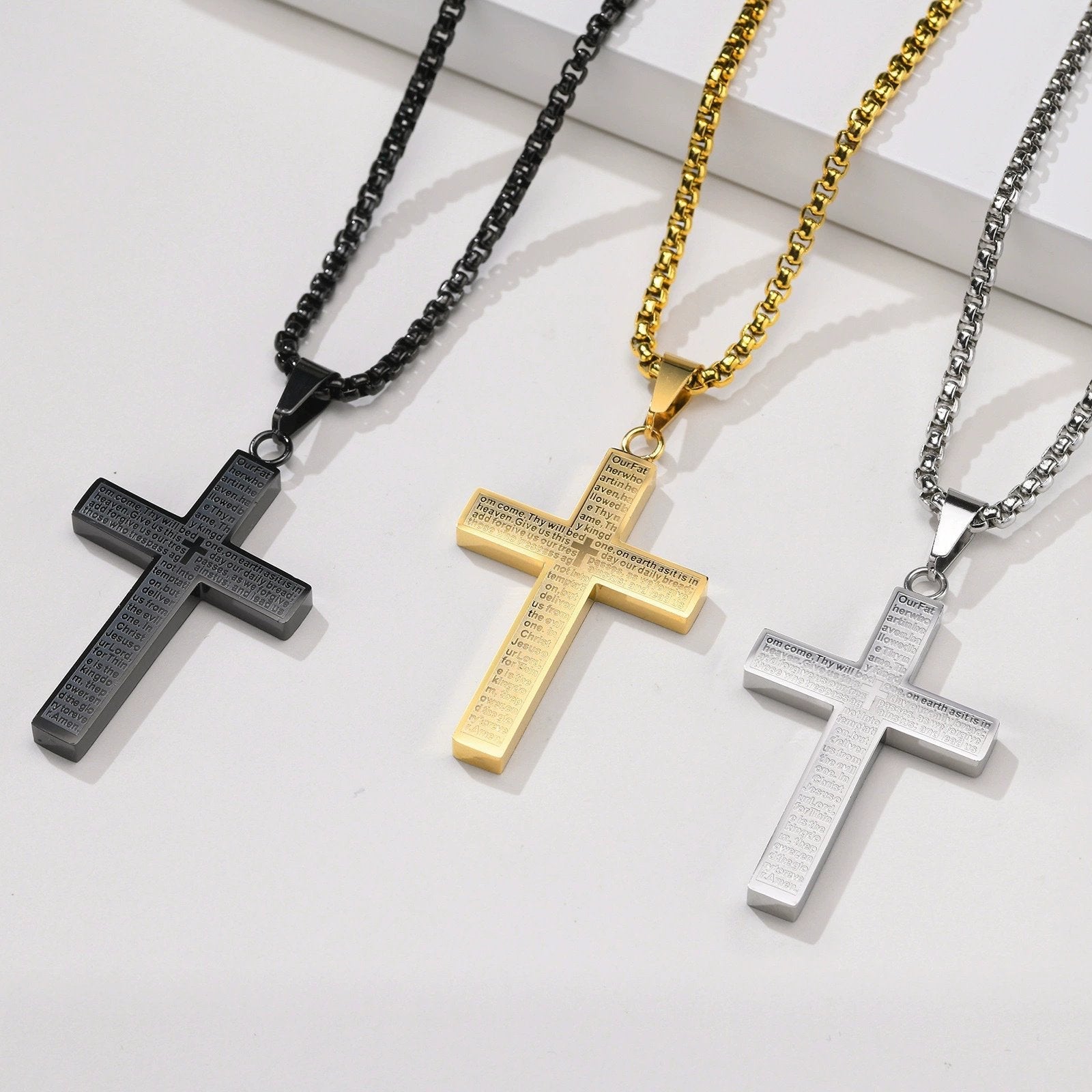 🎁50% OFF🎁 Lord's Prayer Scibble Cross Necklace