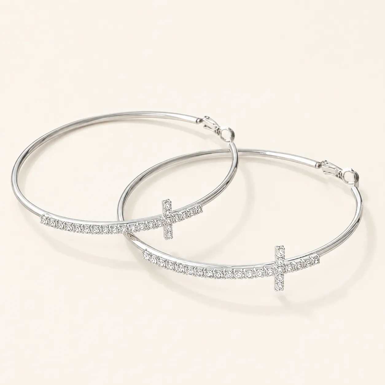 Faith & Grace Cross Hoop Earrings