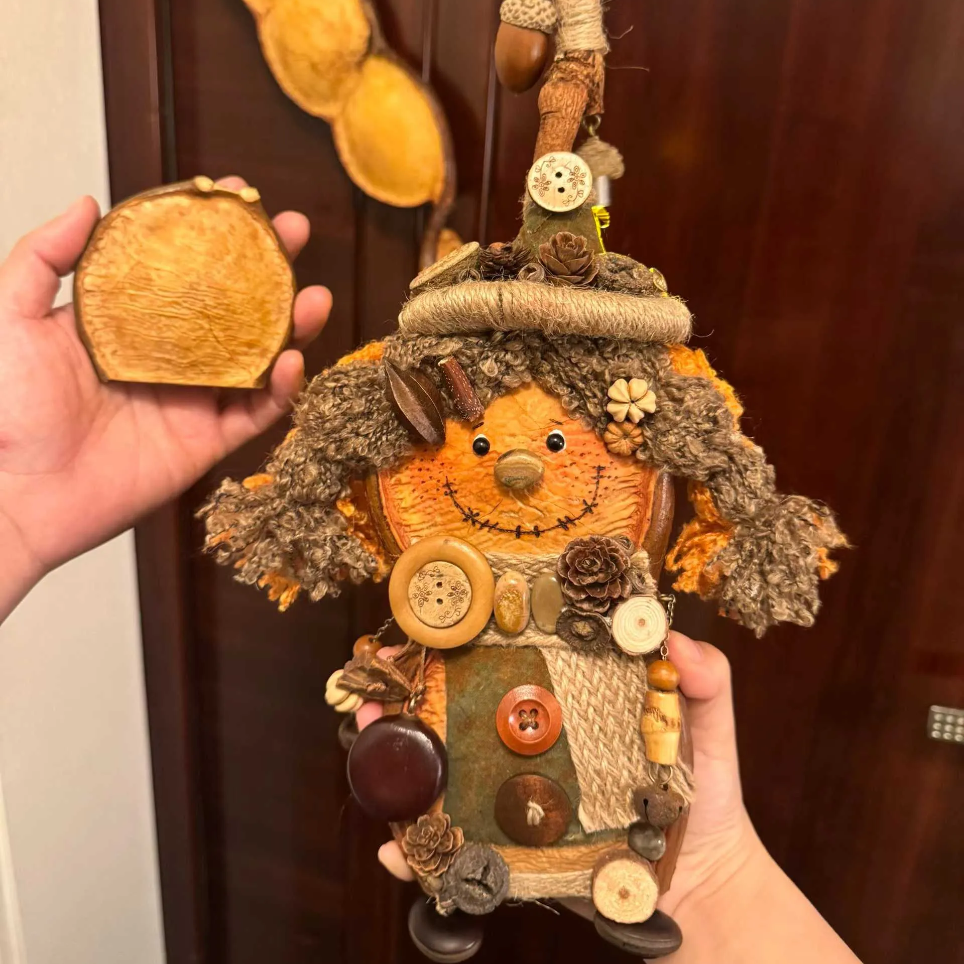 Handmade Entada Double Bean Pod Ornament