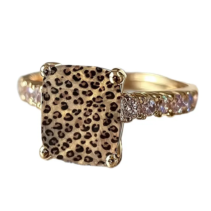 Leopard Square Ring