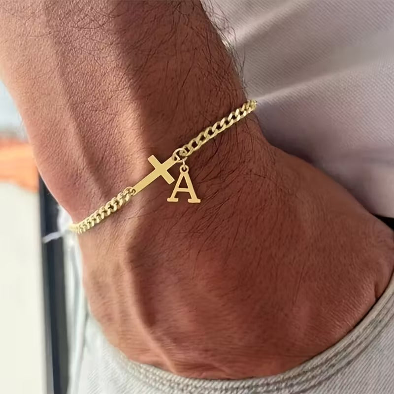 Grace Initial Cross Bracelet — A Personalized Symbol Of Faith & Love