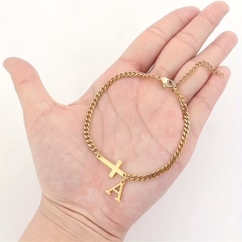 Grace Initial Cross Bracelet — A Personalized Symbol Of Faith & Love