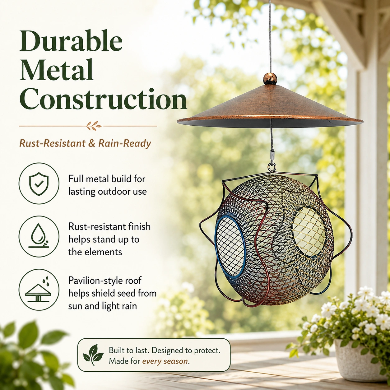 RainGuard Dual-Port Hanging Bird Feeder