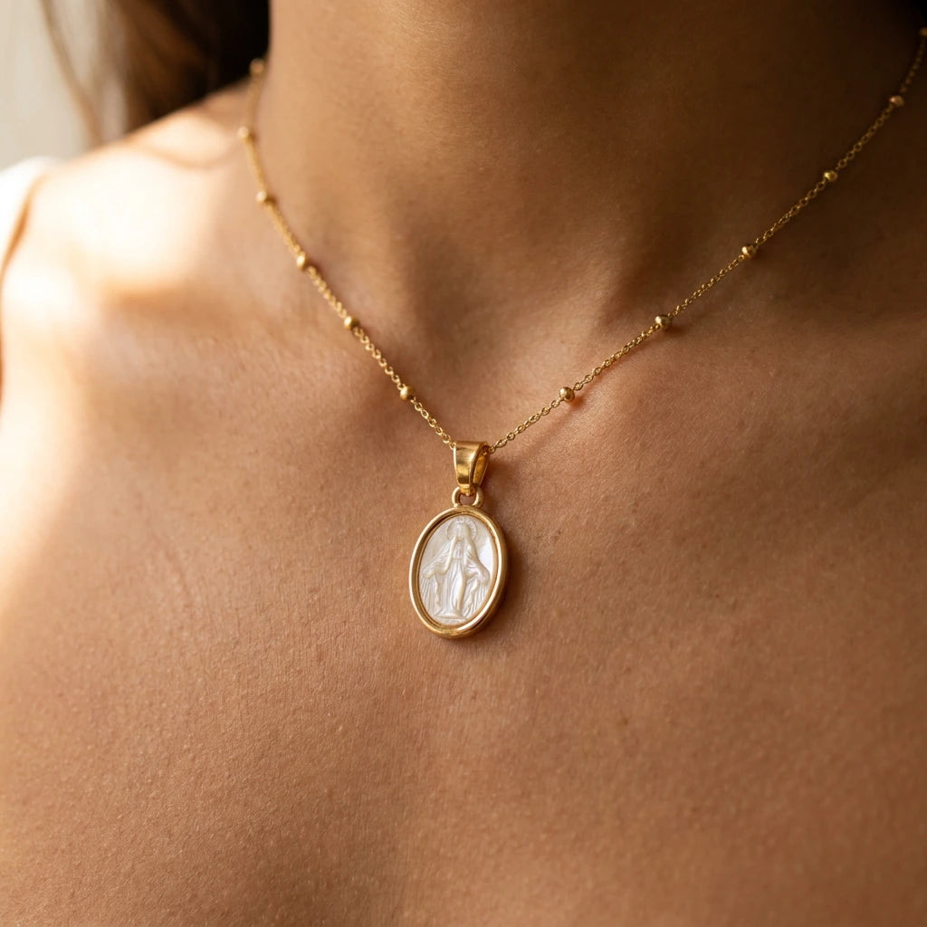 Our Lady of Grace Cameo Necklace