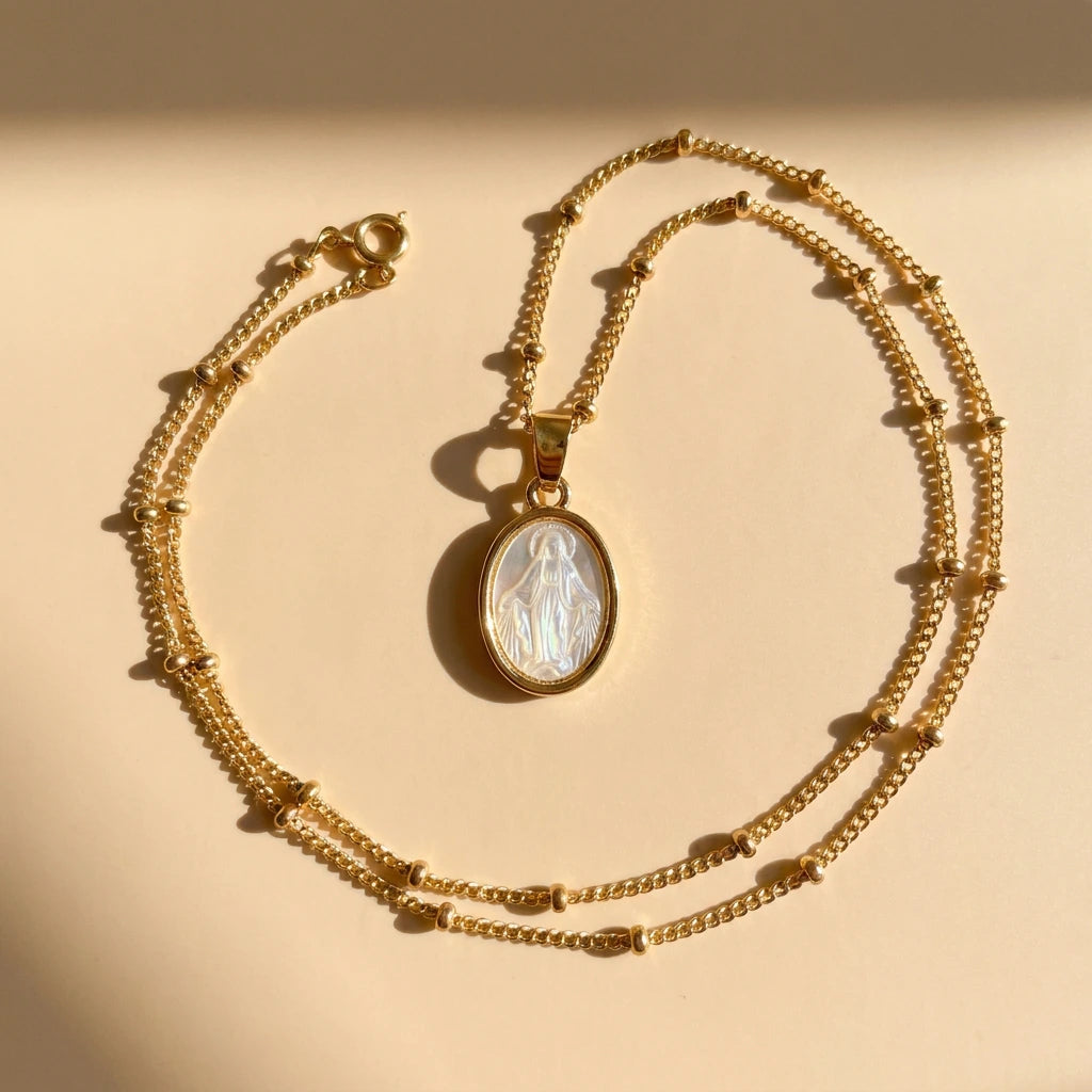 Our Lady of Grace Cameo Necklace
