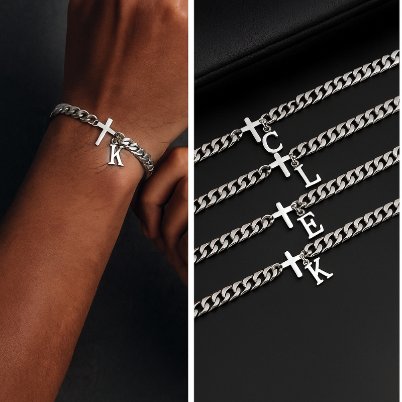 Grace Initial Cross Bracelet — A Personalized Symbol Of Faith & Love