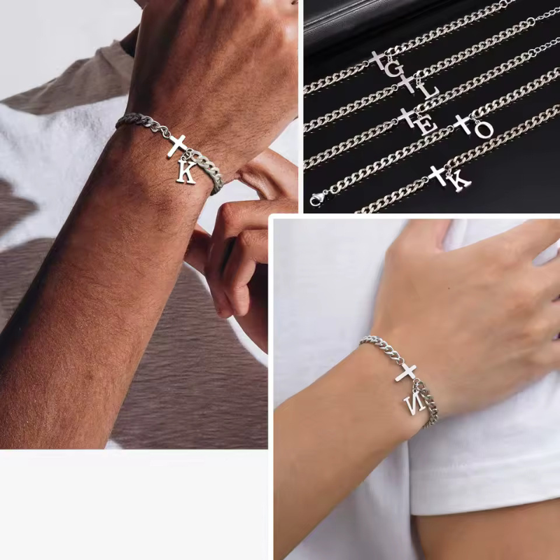 Grace Initial Cross Bracelet — A Personalized Symbol Of Faith & Love