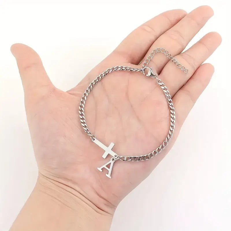 Grace Initial Cross Bracelet — A Personalized Symbol Of Faith & Love