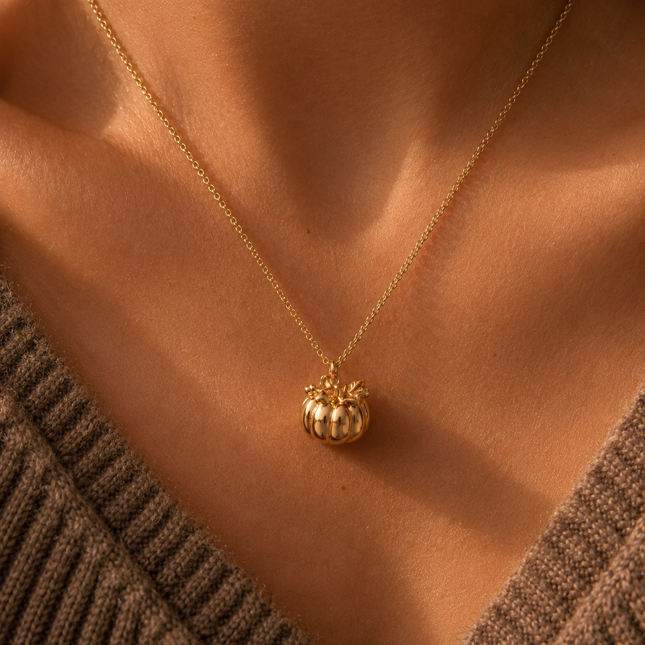 Lillian Pumpkin Charm Necklace