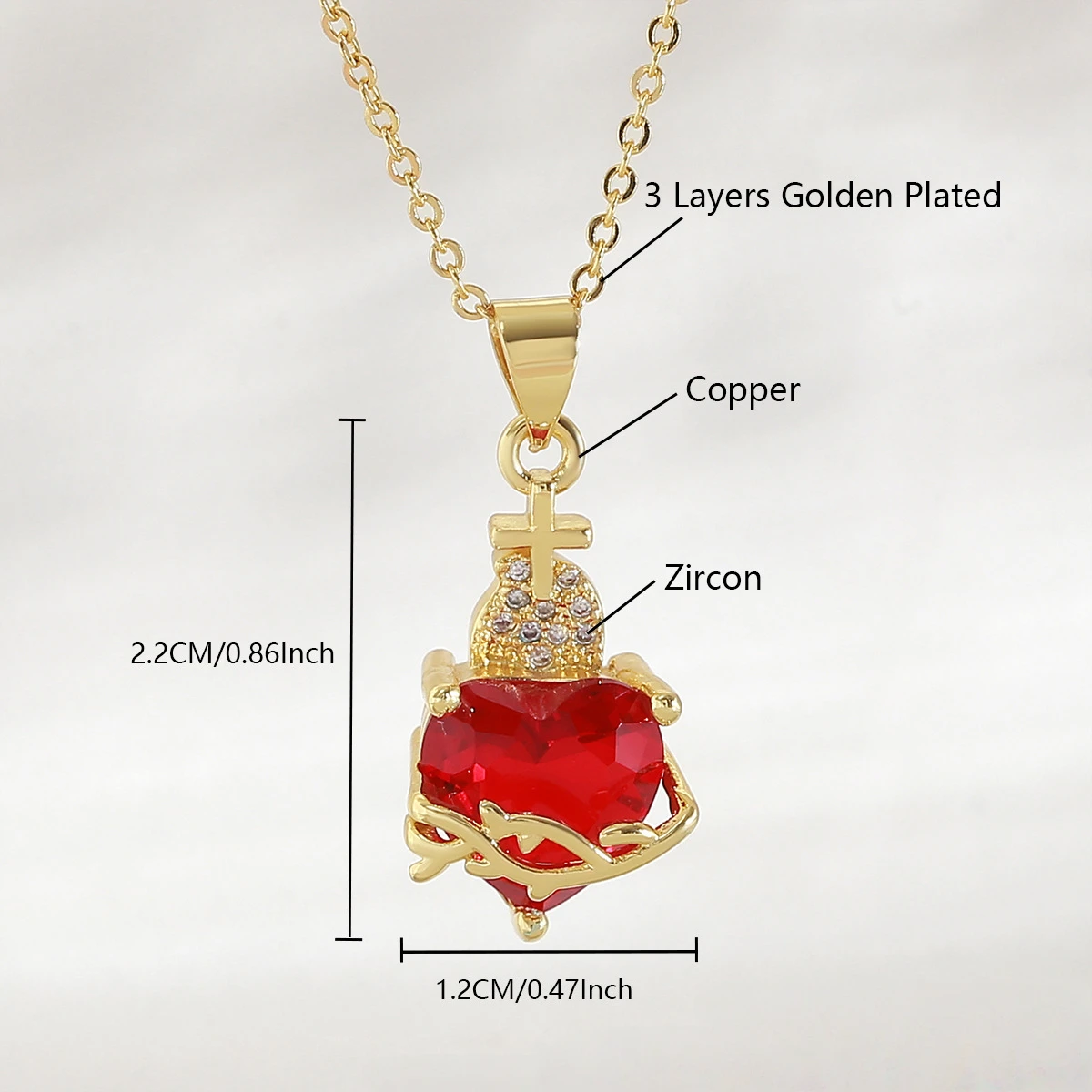 Love And Faith Heart Cross Necklace