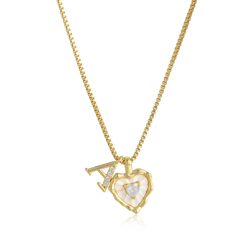 HEART-SHAPED LETTER MICRO PAVE NECKLACE