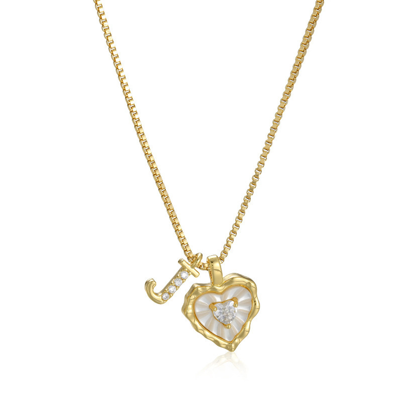 HEART-SHAPED LETTER MICRO PAVE NECKLACE