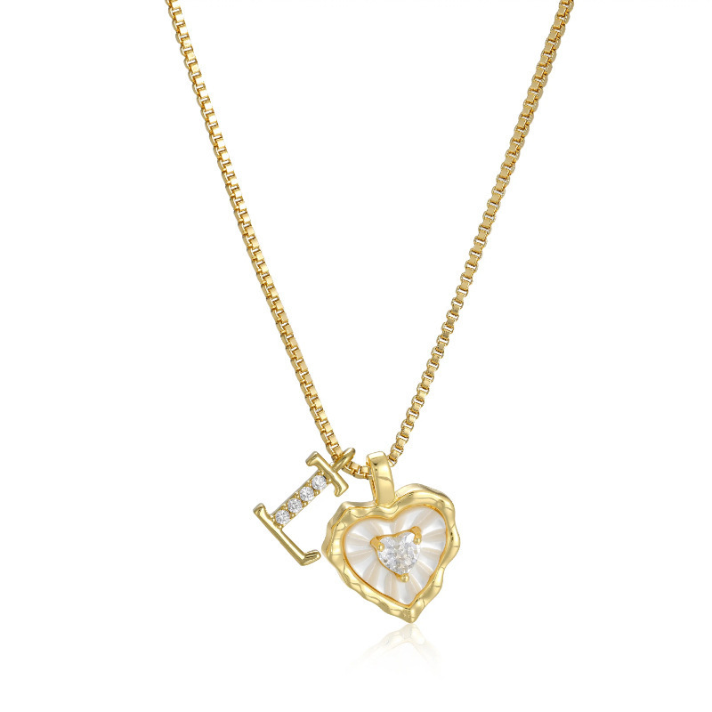 HEART-SHAPED LETTER MICRO PAVE NECKLACE