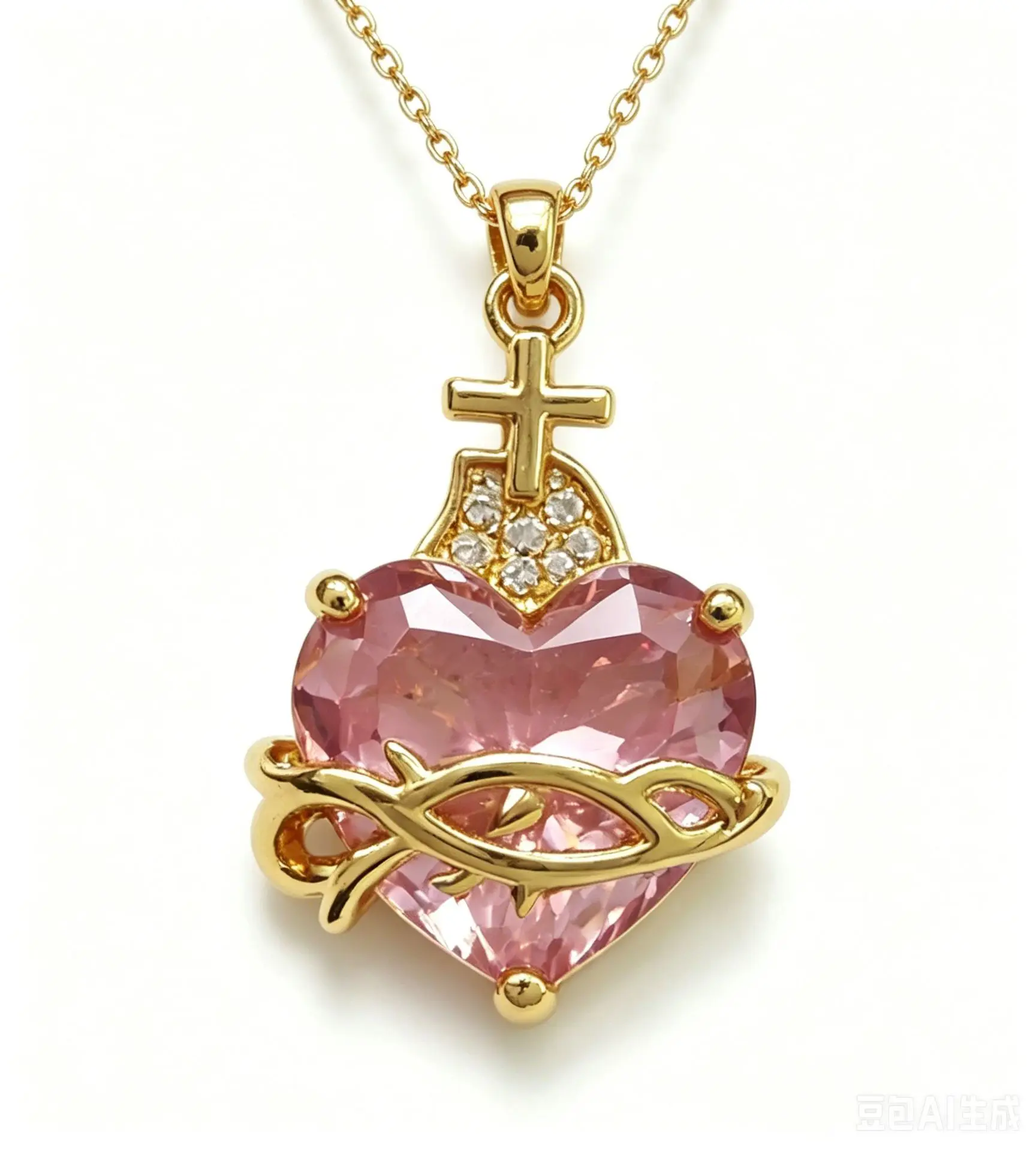 Love And Faith Heart Cross Necklace