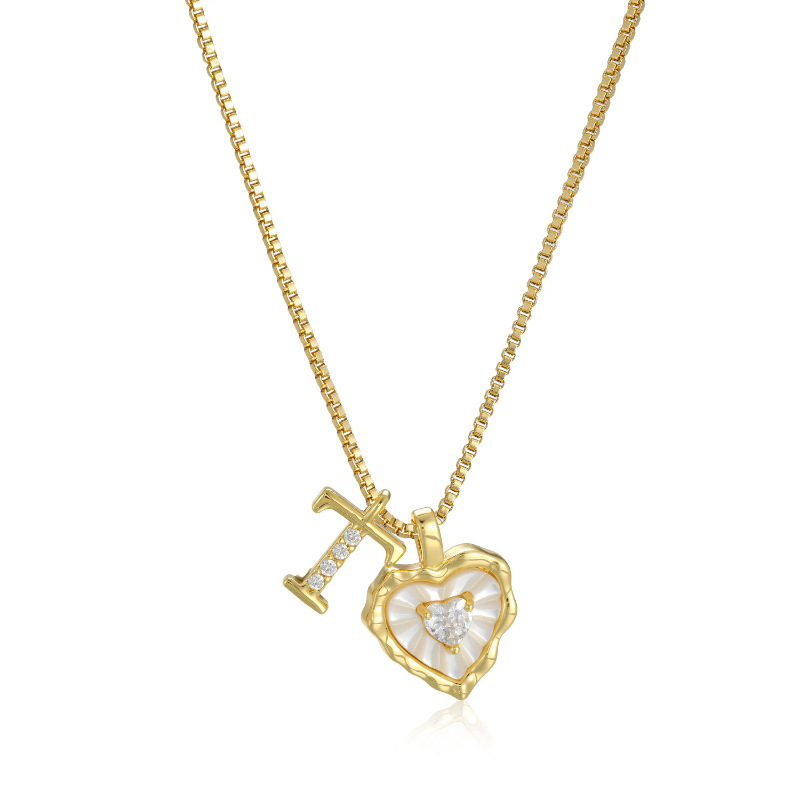 HEART-SHAPED LETTER MICRO PAVE NECKLACE