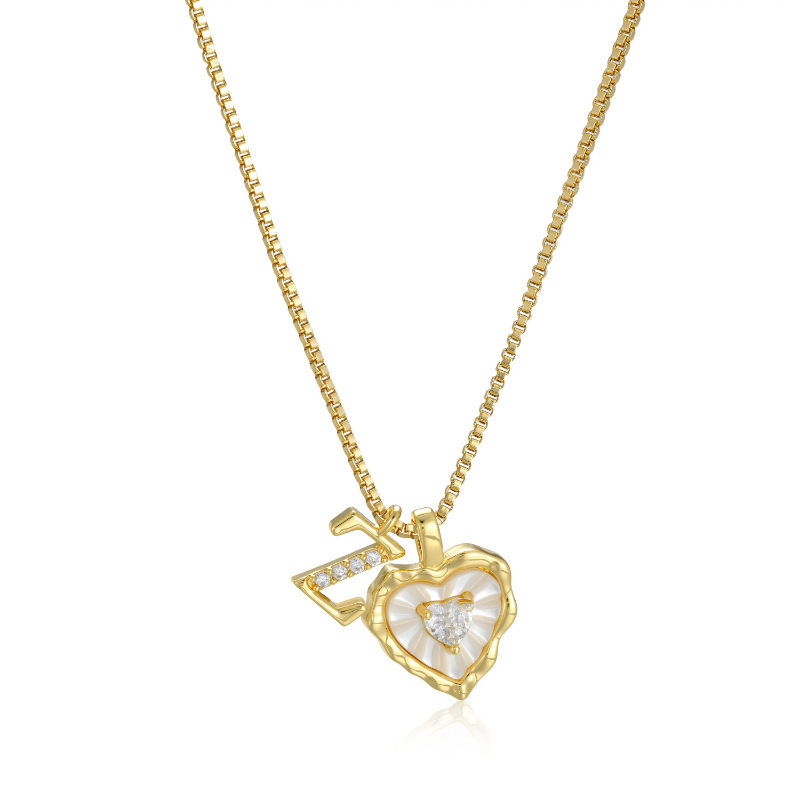 HEART-SHAPED LETTER MICRO PAVE NECKLACE