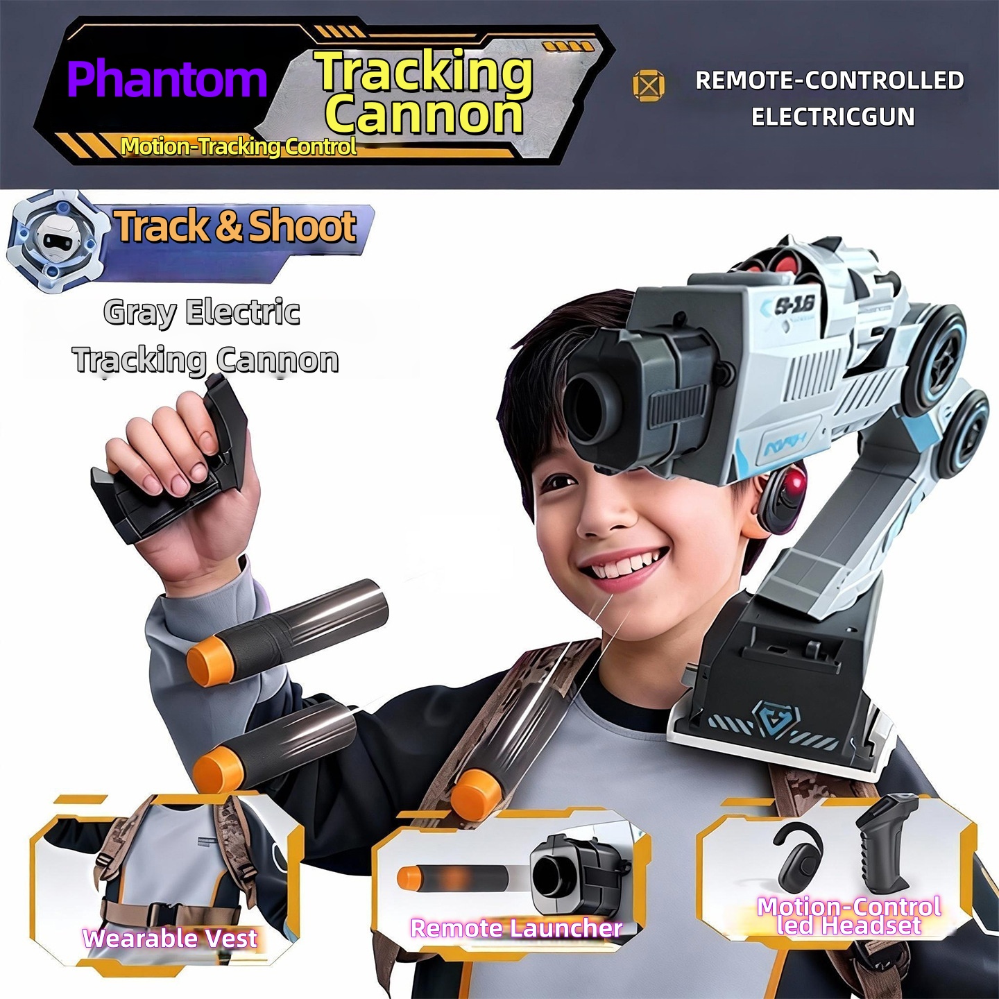 Phantom Mechanical Arm Electric Remote-Controlled Motion Tracking Blaster