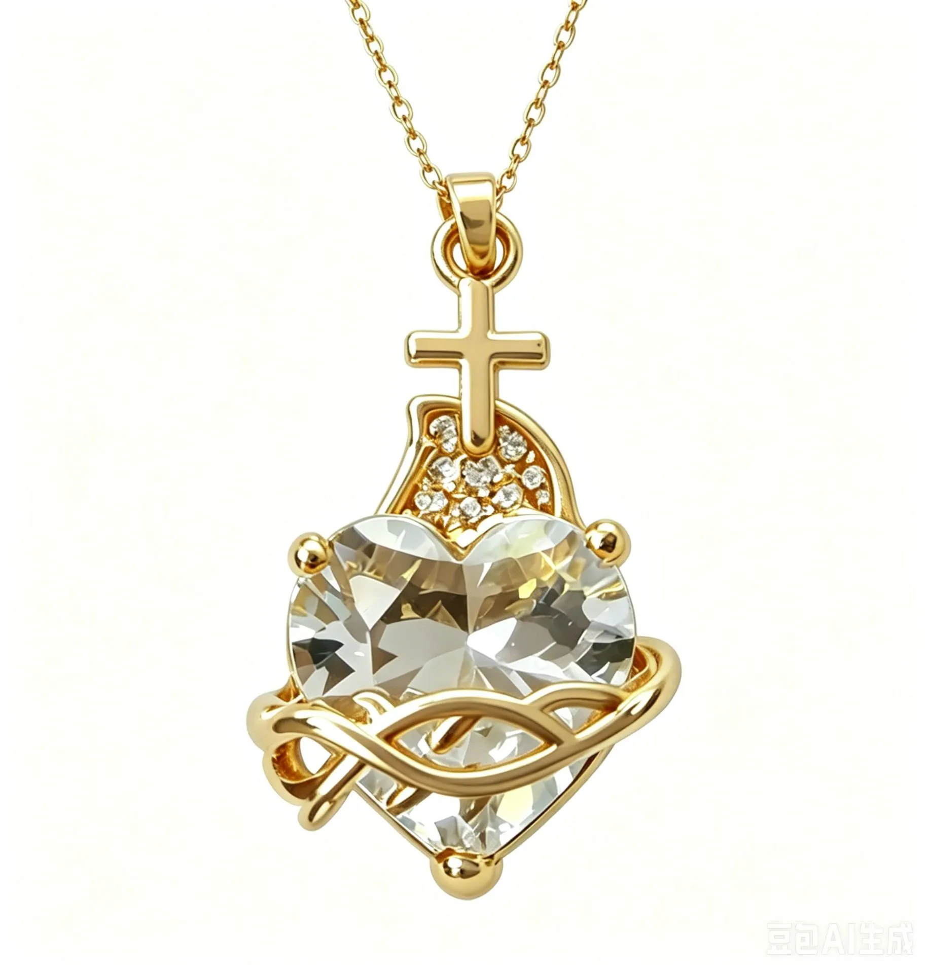 Love And Faith Heart Cross Necklace