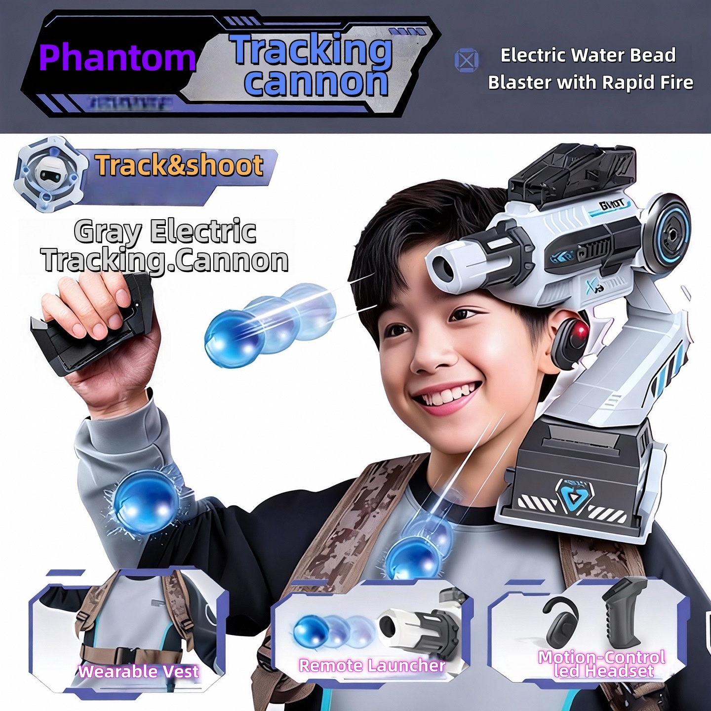 Phantom Mechanical Arm Electric Remote-Controlled Motion Tracking Blaster