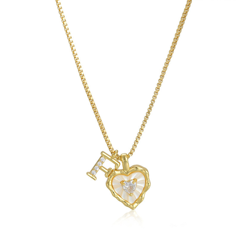HEART-SHAPED LETTER MICRO PAVE NECKLACE
