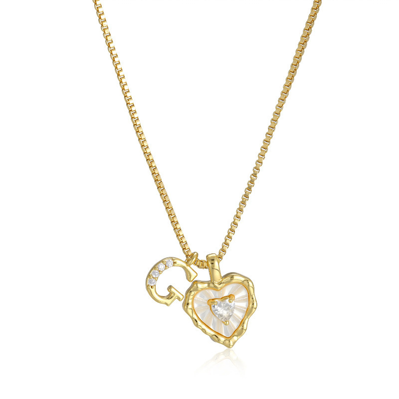 HEART-SHAPED LETTER MICRO PAVE NECKLACE
