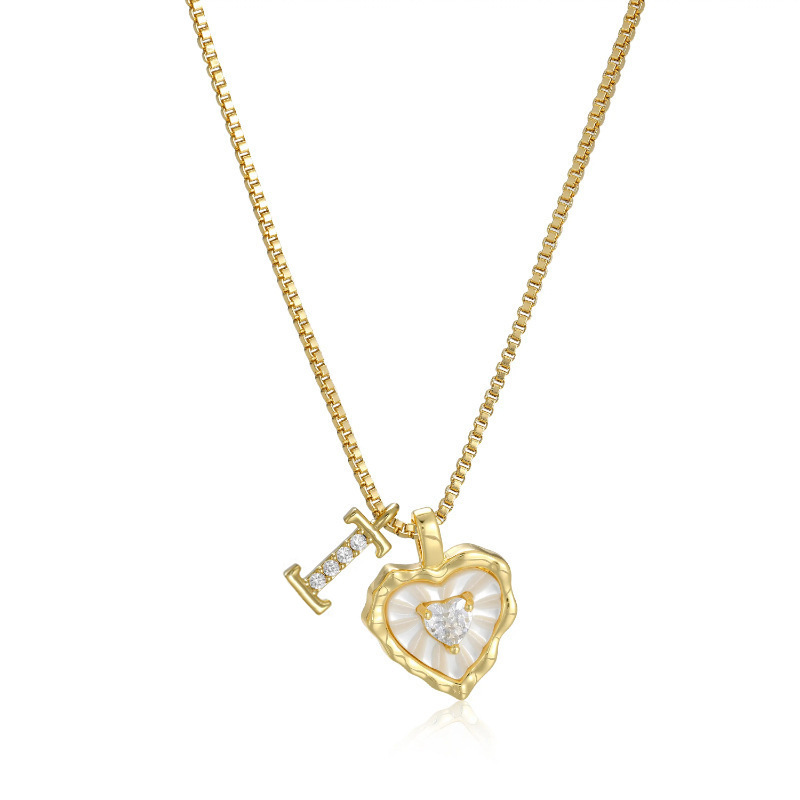 HEART-SHAPED LETTER MICRO PAVE NECKLACE