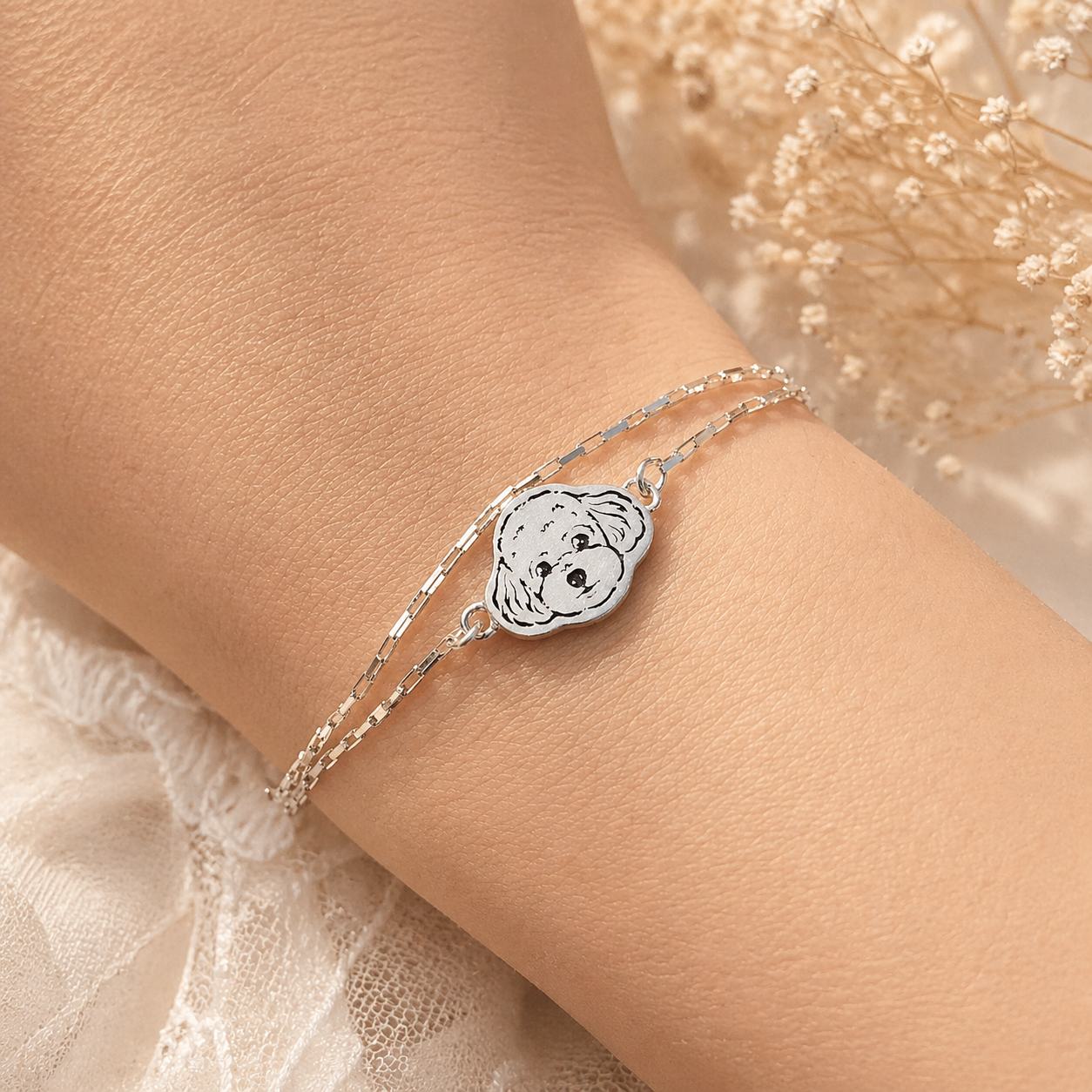 925 Sterling Custom Pet Portrait Bracelet