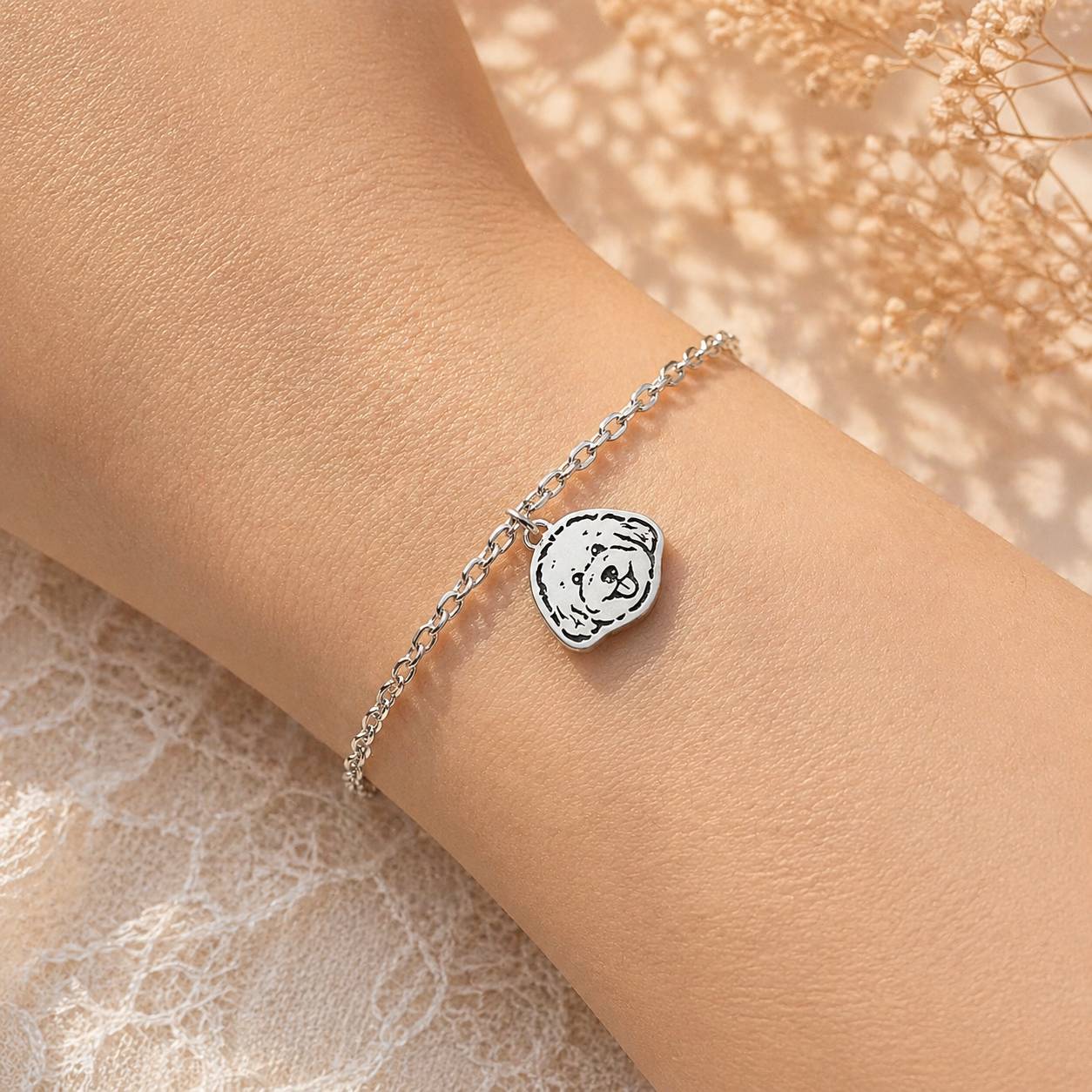 925 Sterling Custom Pet Portrait Bracelet