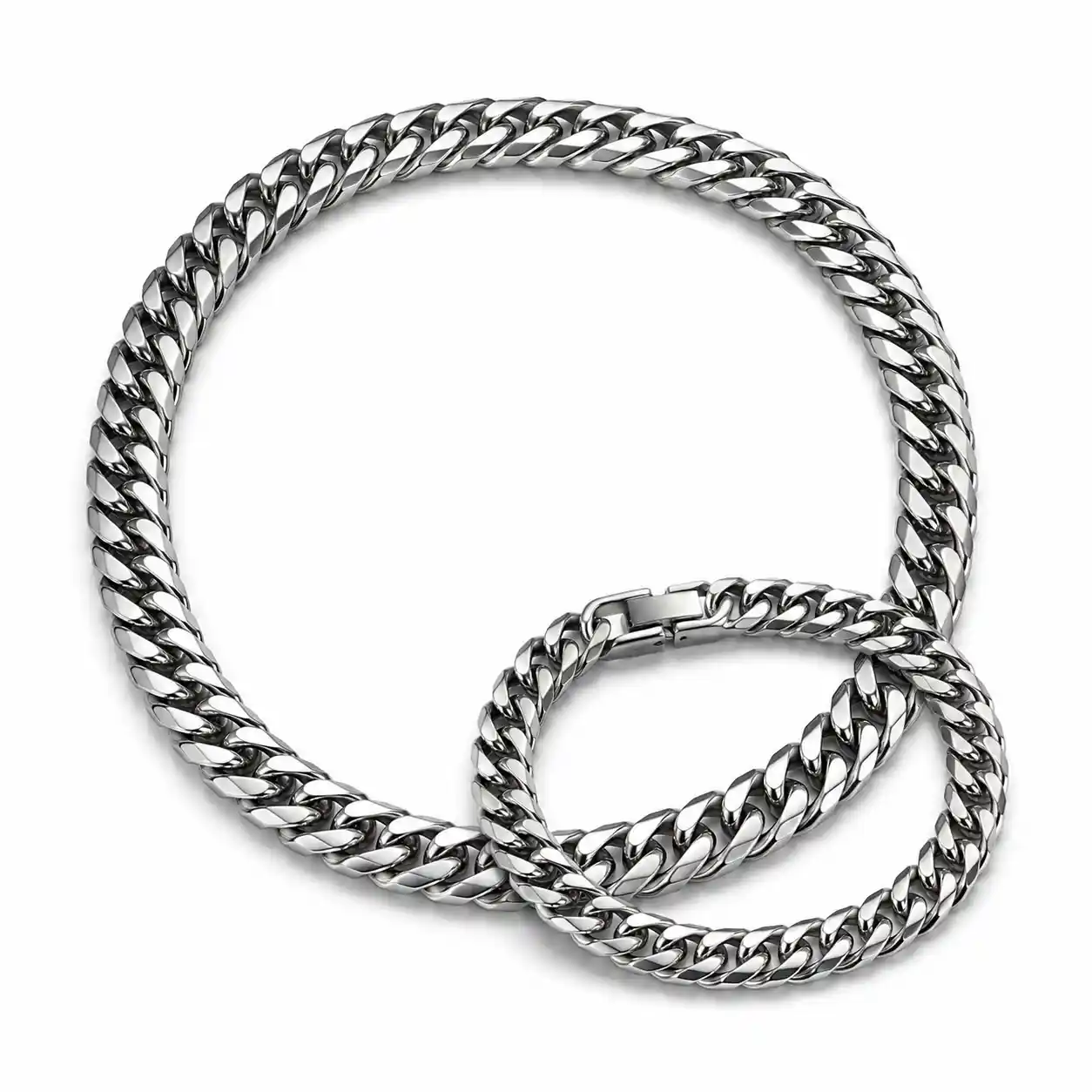 Streetline Cuban Link Necklace and Bracelet