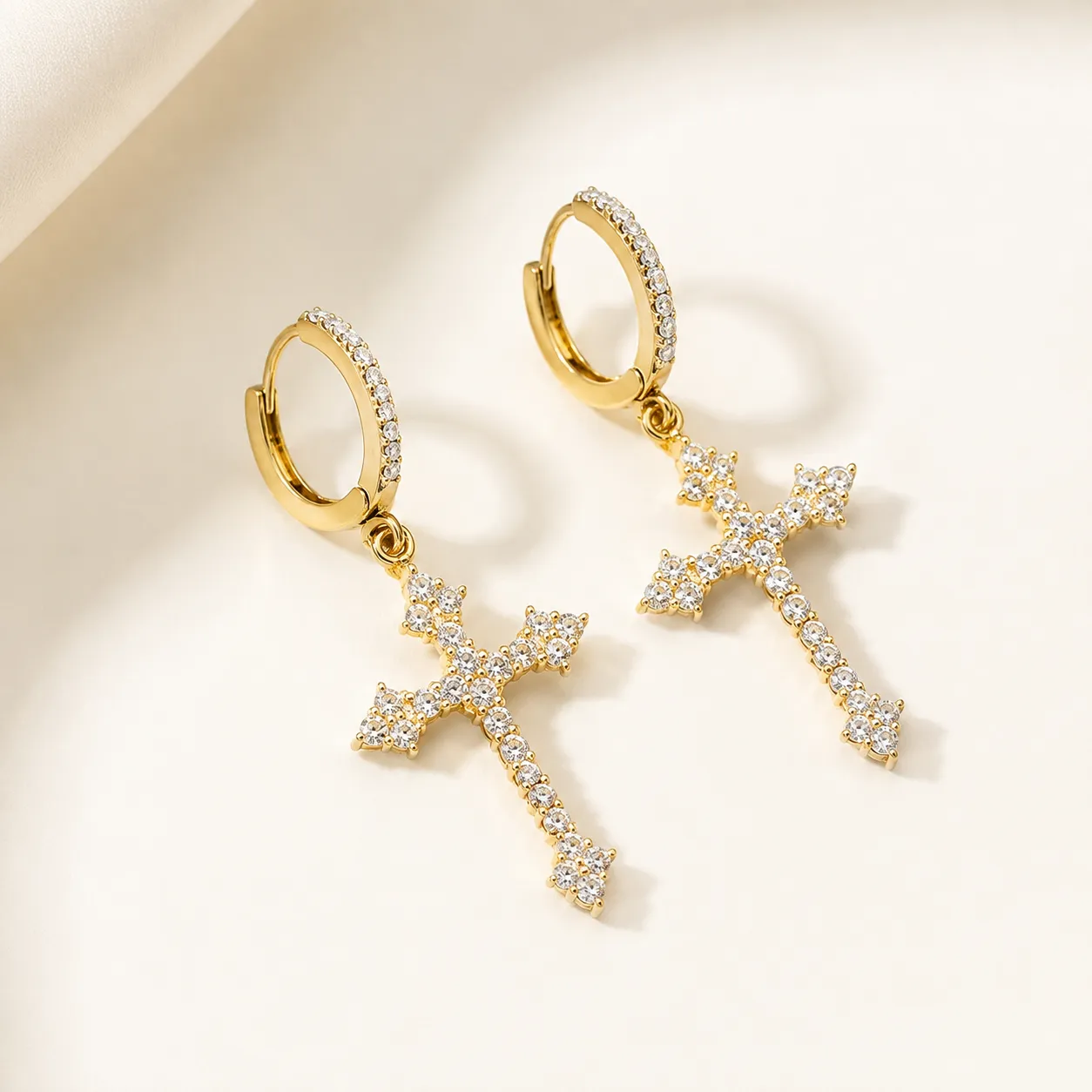 Grace & Faith Sparkling Cross Earrings