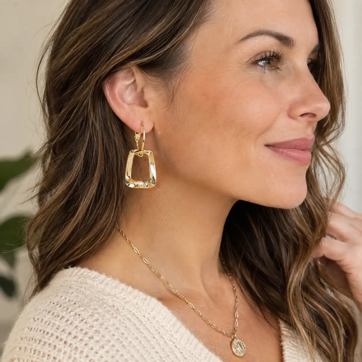 Avery Geometric Gold-Tone Dangle Earrings