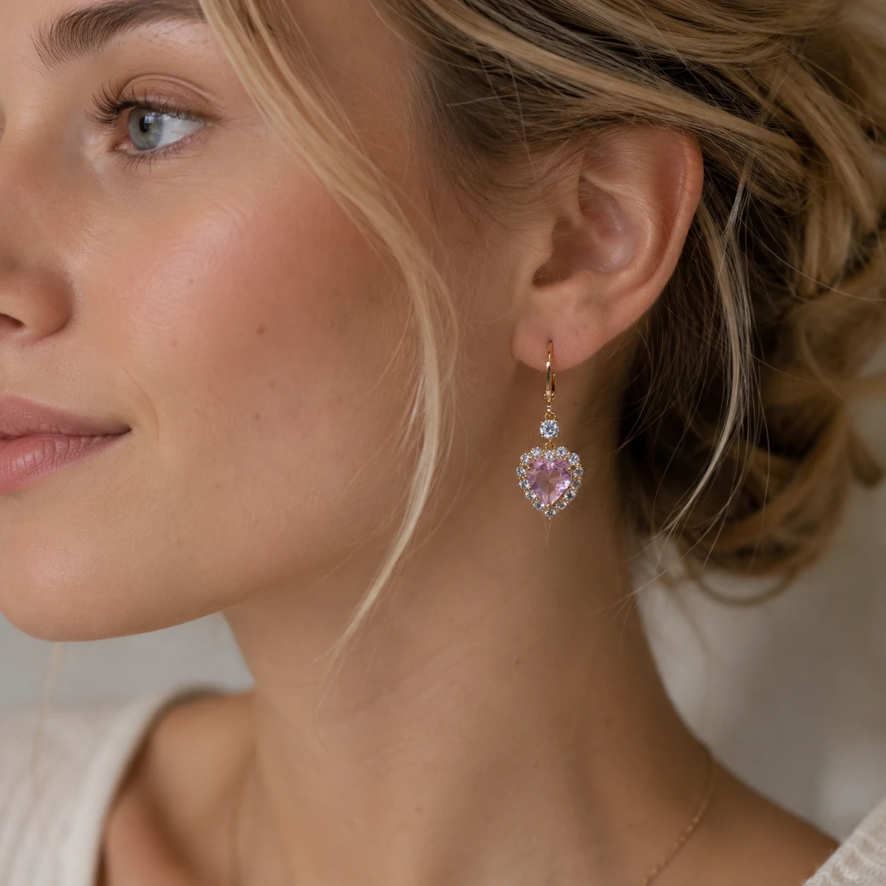 Ocean Heart Sparkle Drop Earrings