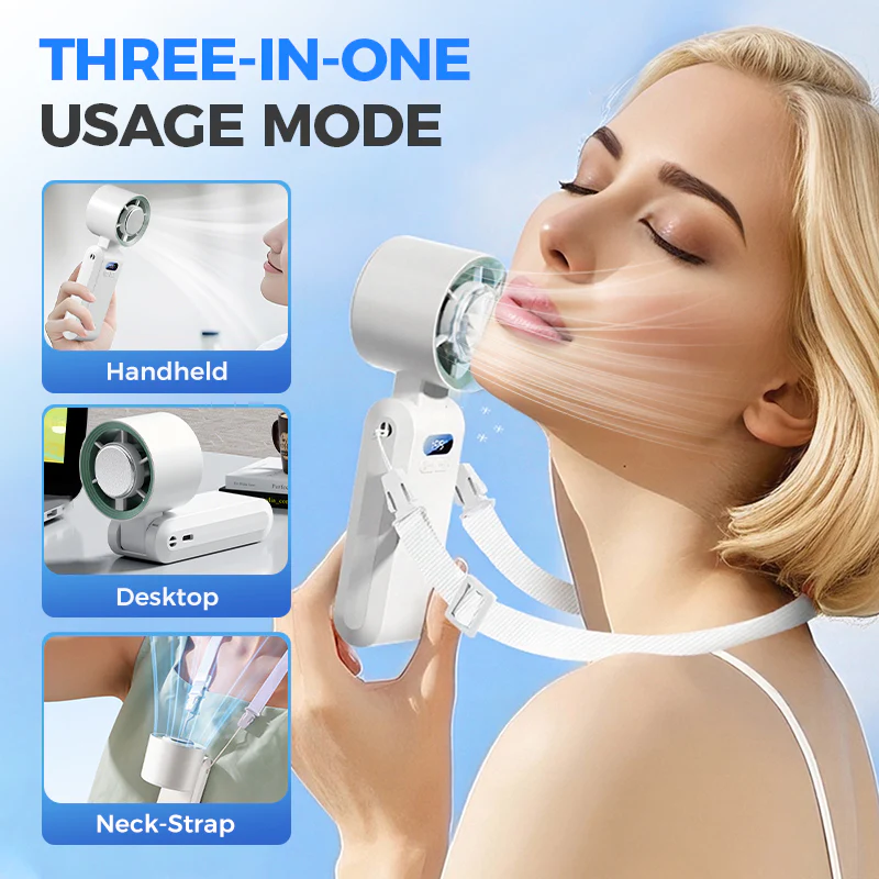 Handheld Portable Fan with Ice Cooler