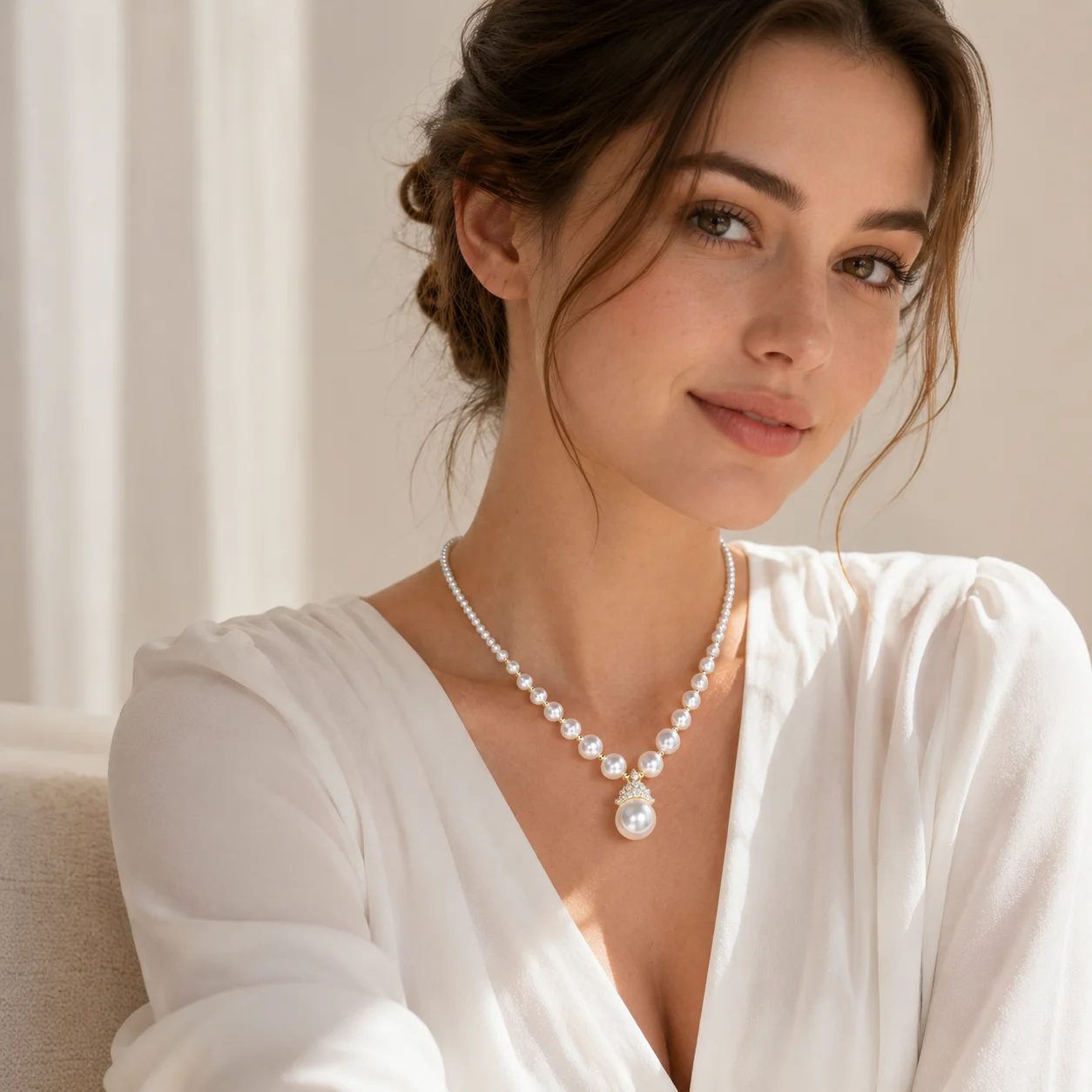 Regal Crown Pearl Necklace