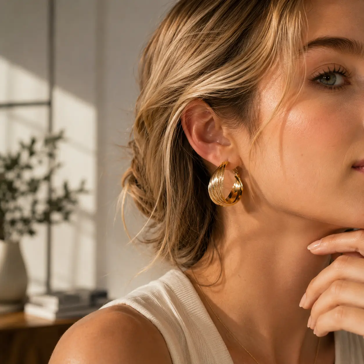 Sculpted Layer Hoop Earrings