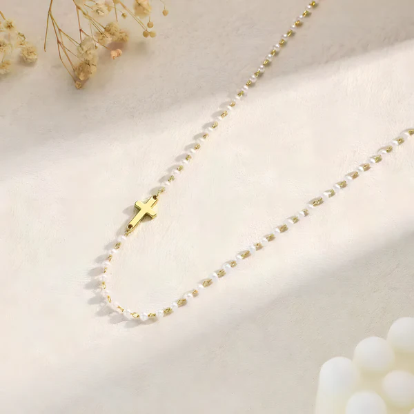 Grace Pearl Cross Necklace