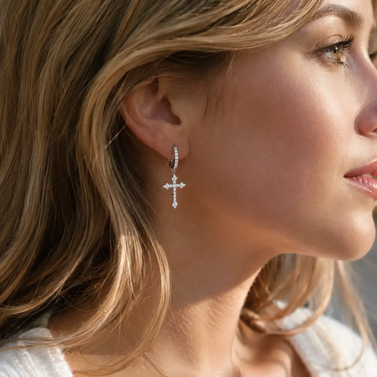 Grace & Faith Sparkling Cross Earrings