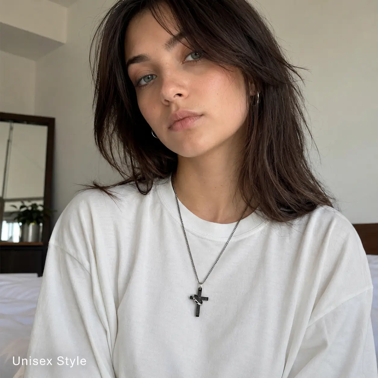 Ring Cross Pendant Necklace