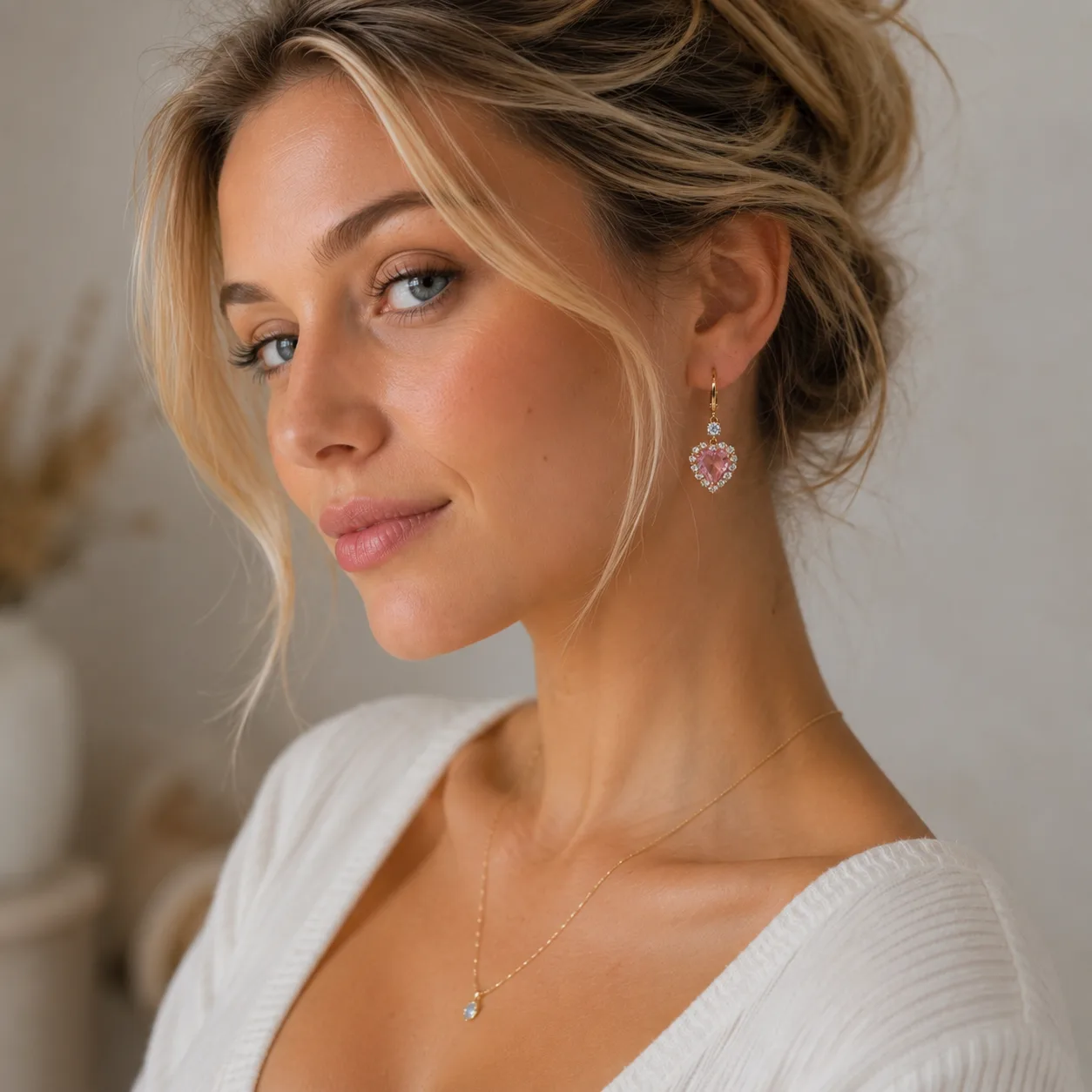 Ocean Heart Sparkle Drop Earrings