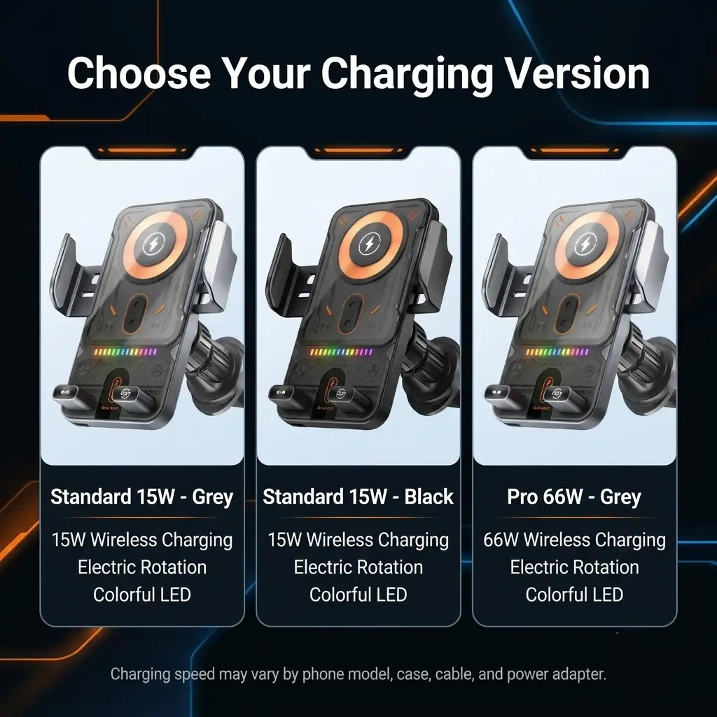 Auto-Clamping Wireless Car Charger Mount