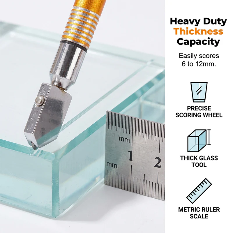 Professional Diamond Glass Cutter with Alloy Handle Roller Wheel
