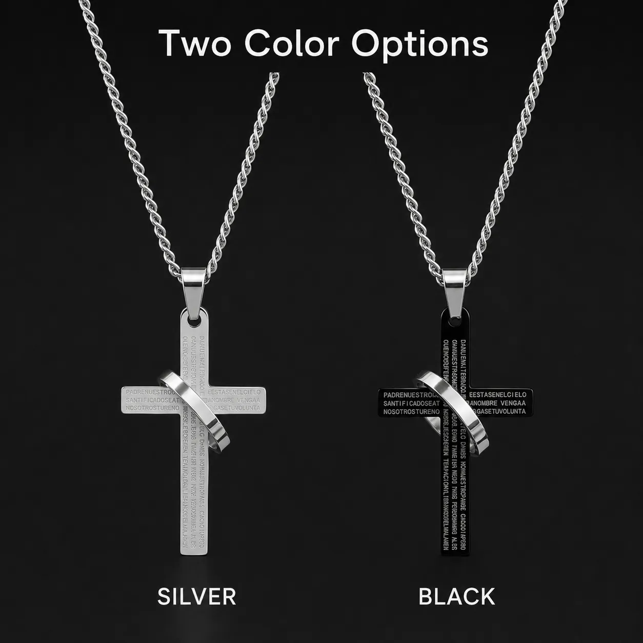 Ring Cross Pendant Necklace