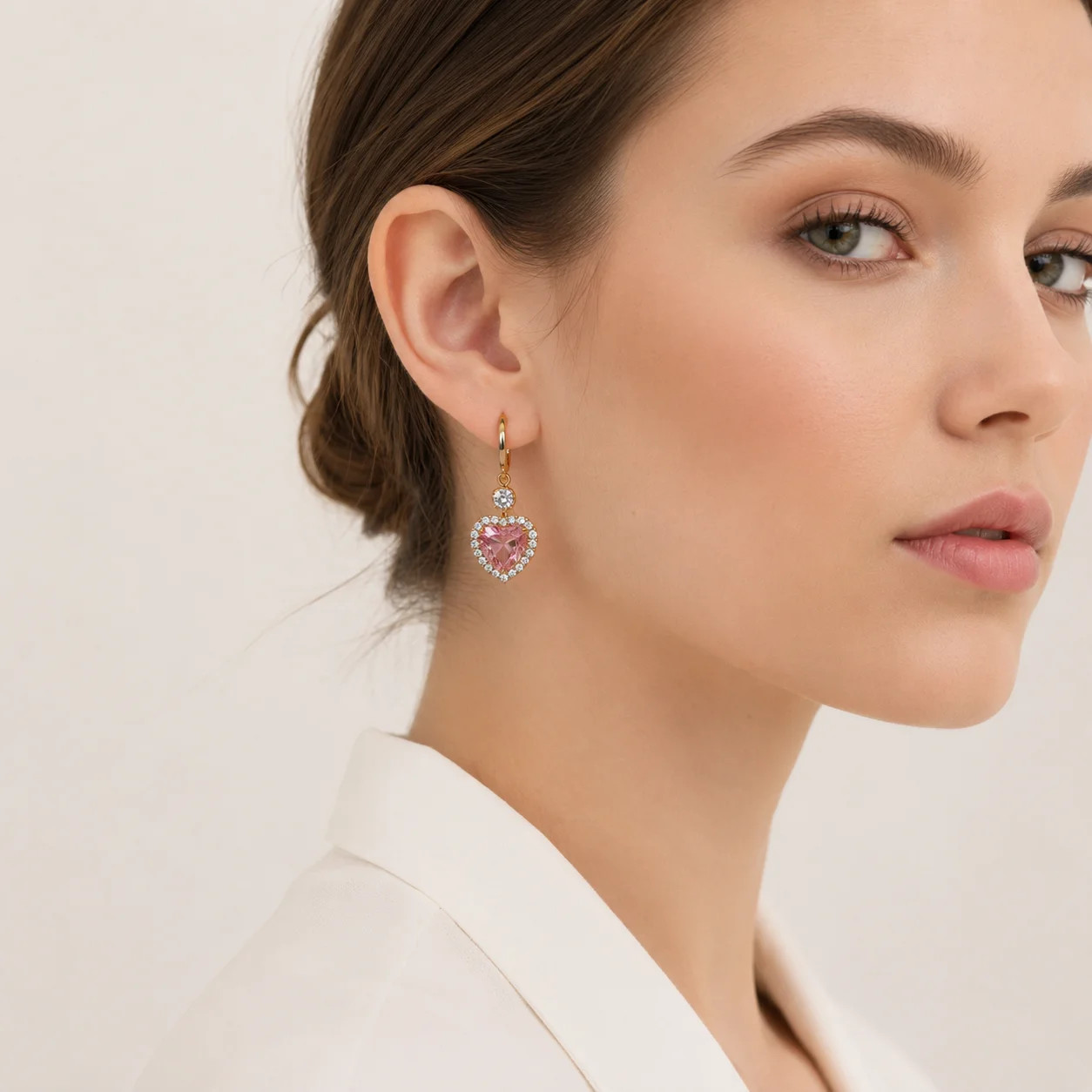 Ocean Heart Sparkle Drop Earrings
