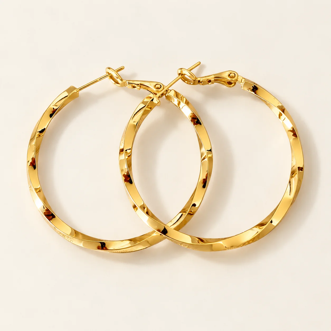 Faceted Classic Hoop Earrings