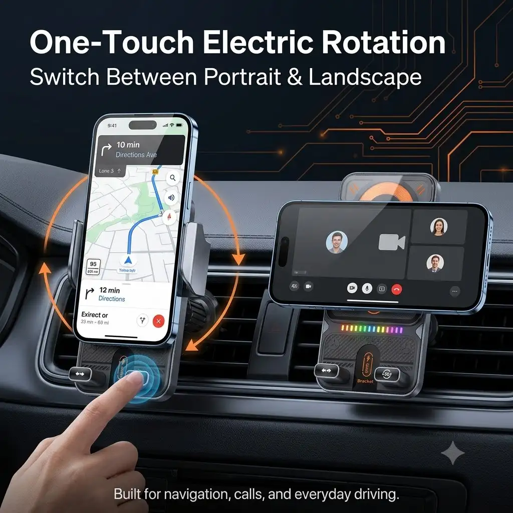 Auto-Clamping Wireless Car Charger Mount