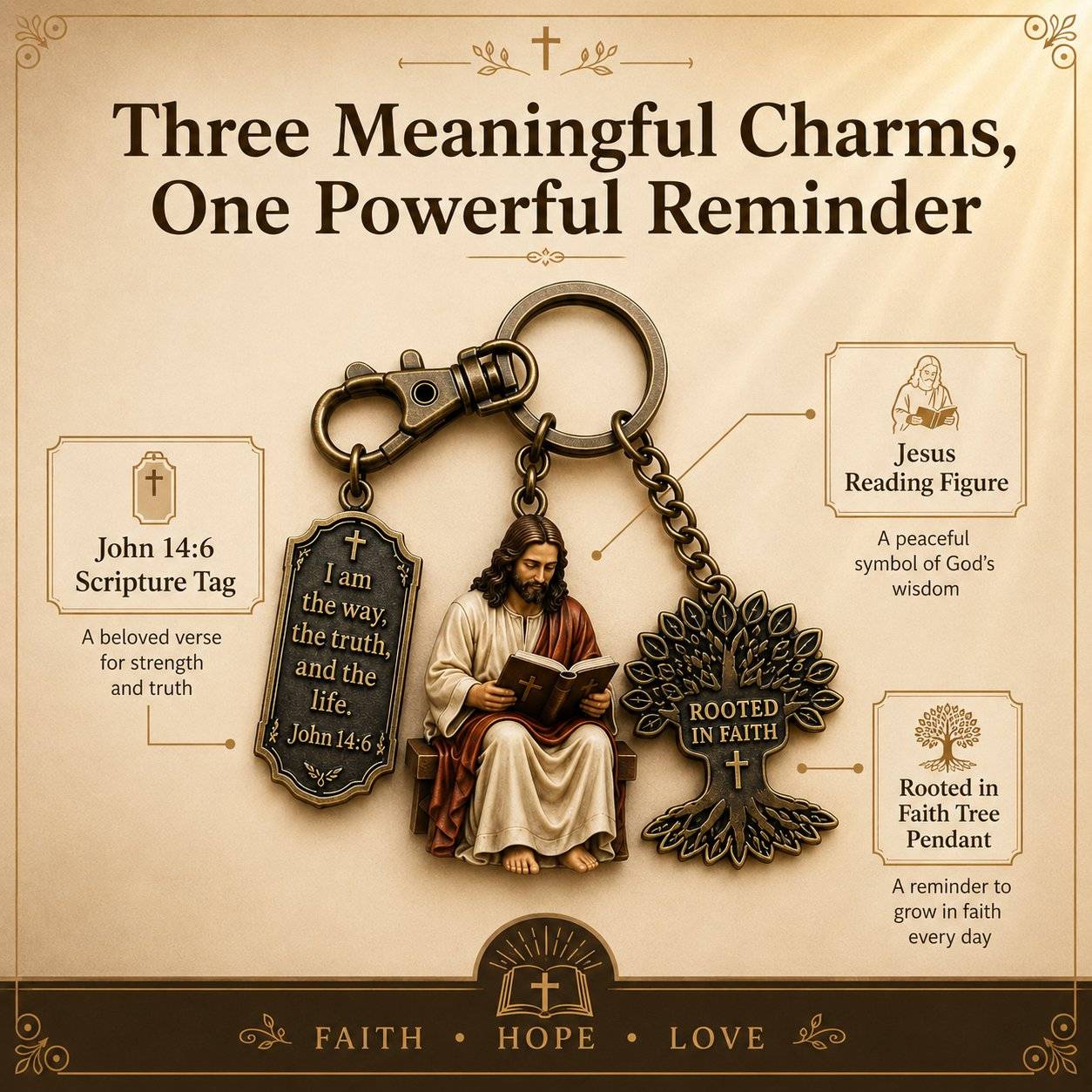 🔥50% OFF🔥 Bible Reading Keychain — Carry Faith With You 🙏